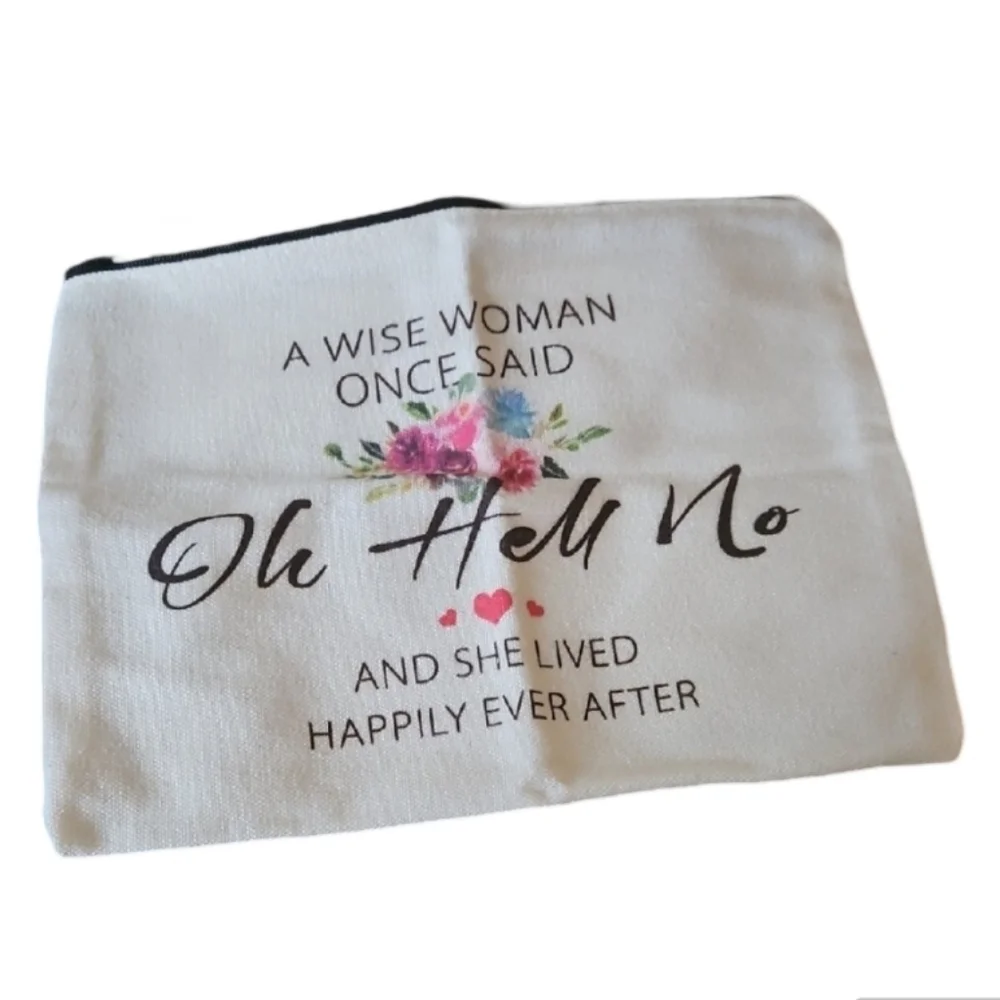 Canvas Cosmetic Pouch | Floral with Inspirational Quote